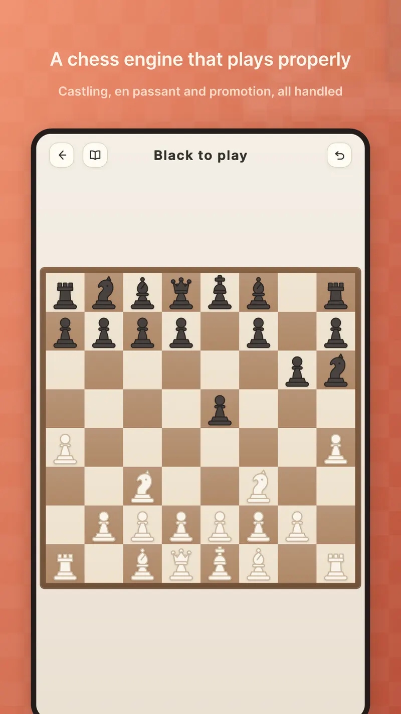 A chess game in progress, black to play