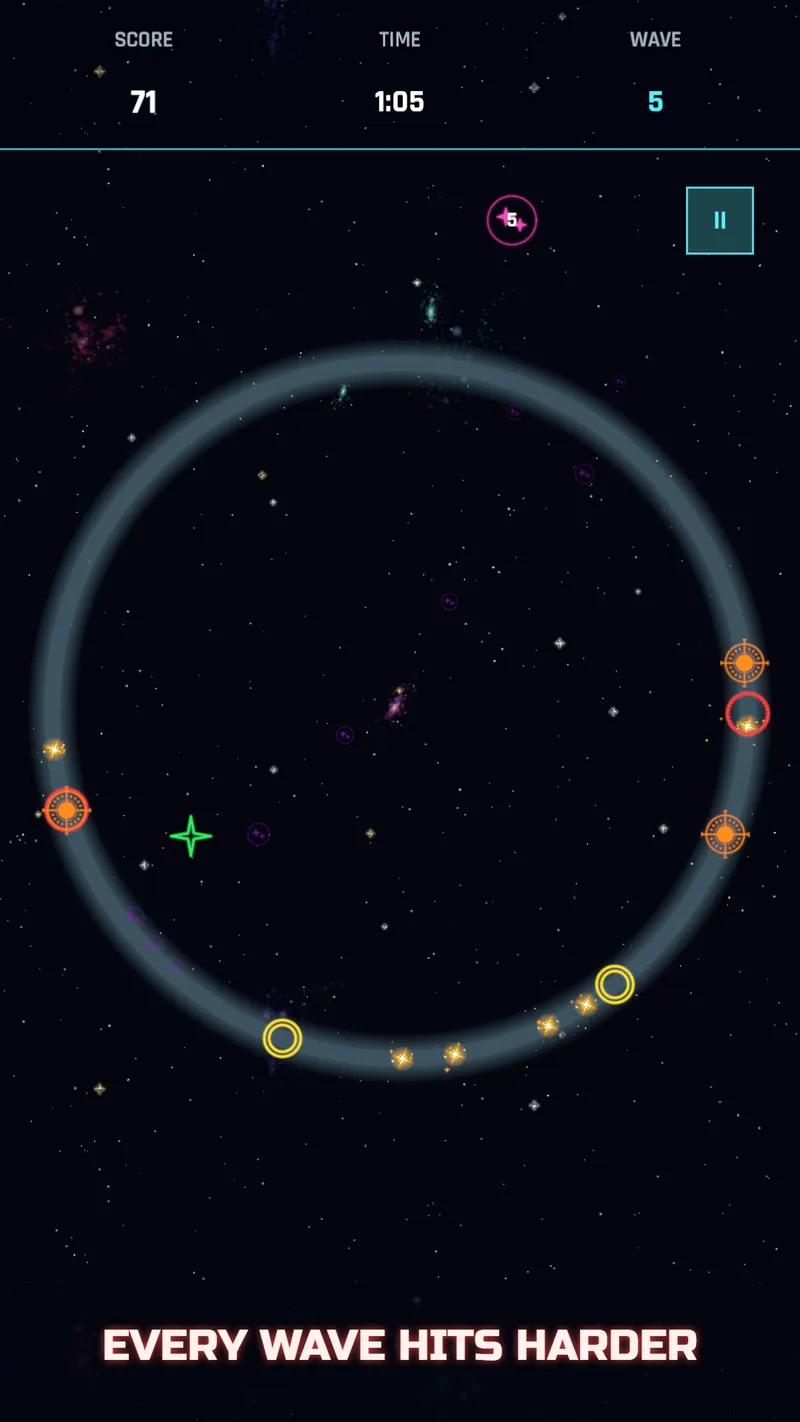 Wave five in progress, hostiles ringing the arena edge